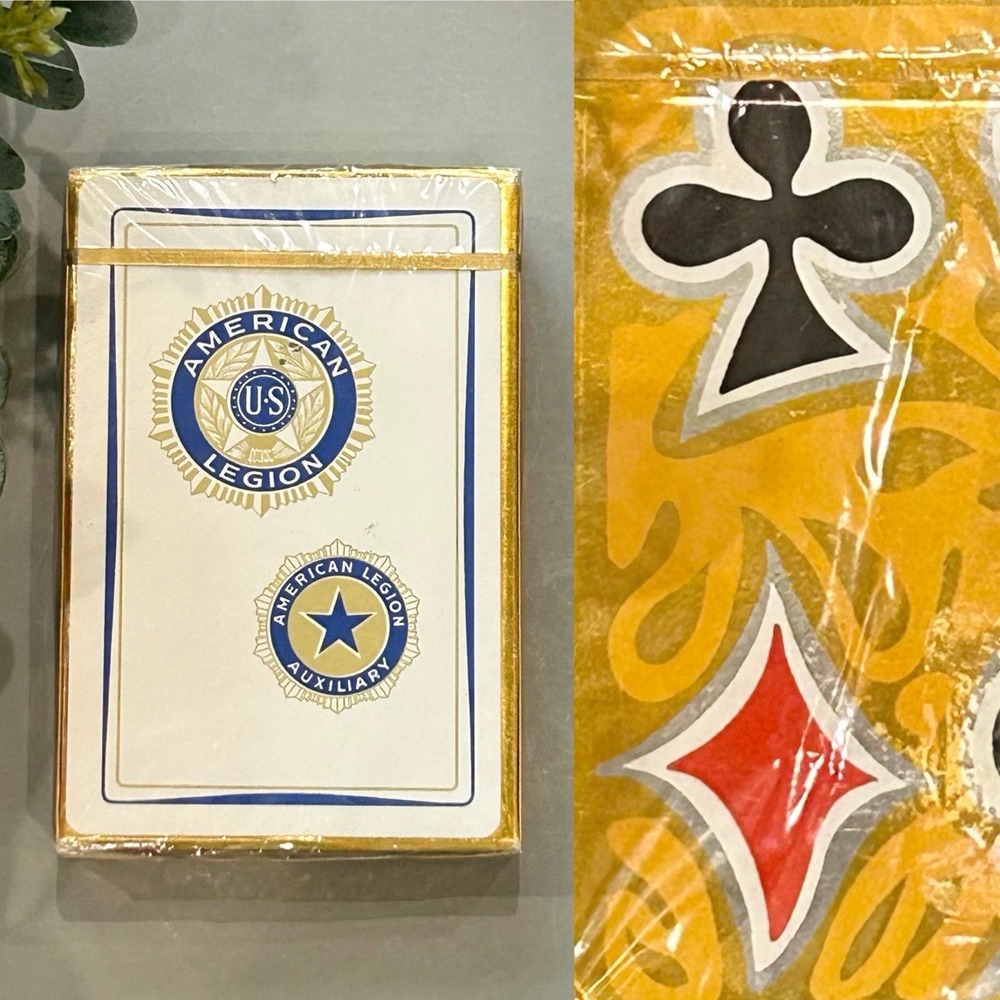Vintage American Legion Plastic Coated Made in USA Playing Cards NEW
